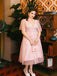 Pink 1950s Star Sequin Lace Swing Dress