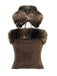 Brown 1980s Deer Faux Fur-Trimmed Crop Top