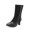 Vintage Leather Suede Button Mid Calf Boots