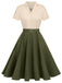 [Pre-Sale] Khaki Green 1950s Vintage Button Dress