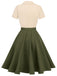 [Pre-Sale] Khaki Green 1950s Vintage Button Dress