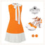 Orange 1960s Crew Bowknot Sleeveless Dress