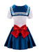 1970s Satin Vintage Sailor Collar Sleepwear Set