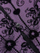 Purple 1930s Rose Flocked Neo-Chinese Dress