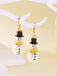 Christmas Rhinestone Snowflake Pearl Hat Snowman Stud Earrings