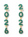 Rhinestone 2026 Colorful New Year's Drop Dangle Earrings