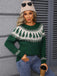Green 1980s Christmas Tree Fair Isle Sweater