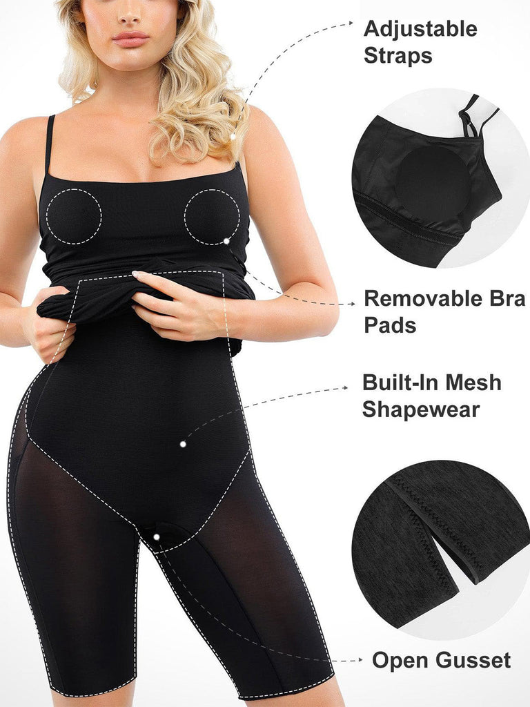 1980s Stretchy Bodycon Dress with Built-In Shapewear