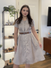 Brown 1940s Small Windowpane Plaid Dress