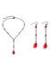 Vintage Teardrop Chain Punk Earrings & Necklace