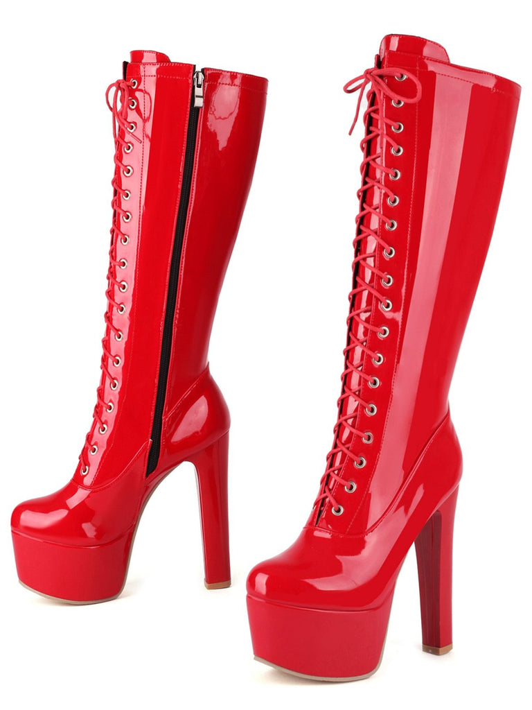 Patent Leather Sky-High Stiletto Boots