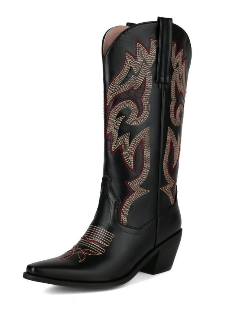 Vintage Embroidered Western Cowboy Boots