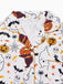 Black 1950s Halloween Print Notched Collar Pajama Set