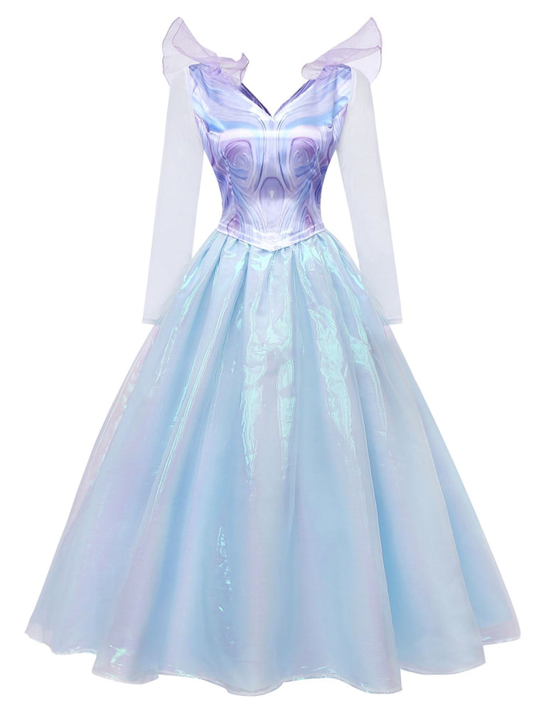 Blue 1950s Wicked Witch Mesh Dress