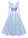 Blue 1950s Wicked Witch Mesh Dress