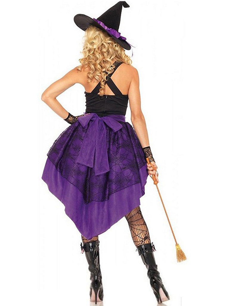 1970s Halloween Spiderweb Lace Witch Costume Set