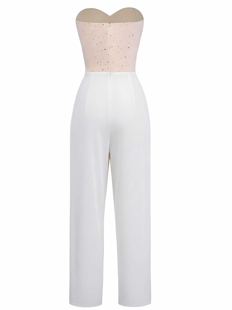 1960s Strapless Embroidered Corset Jumpsuit