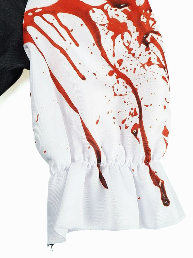 Multicolor 1960s Terrifier Blood Stain Color Block Dress