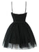 1970s Spaghetti Strap Bow Tulle Dress