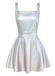 1970s Metallic Holographic Suspender Dress