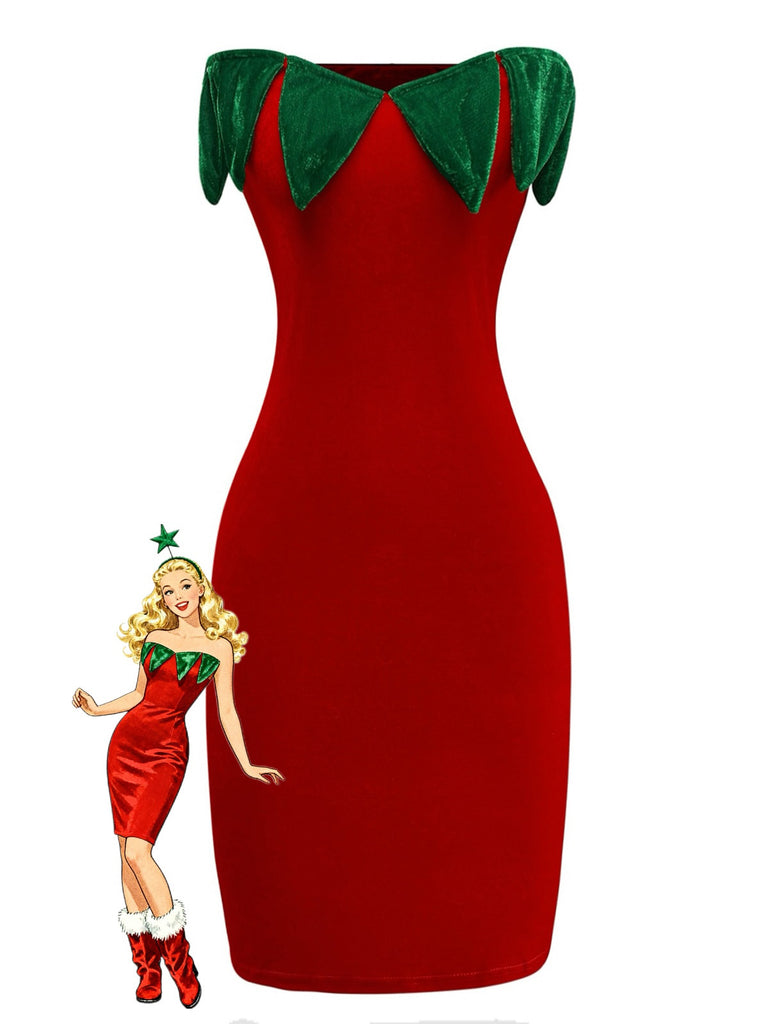 Red 1980s Strawberry Tube Mini Costume Dress