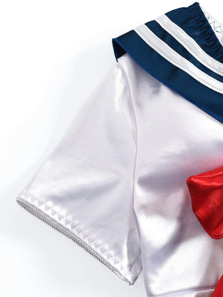 1970s Satin Vintage Sailor Collar Sleepwear Set