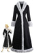 Black 1930s Faux Fur Trim Maxi Coat