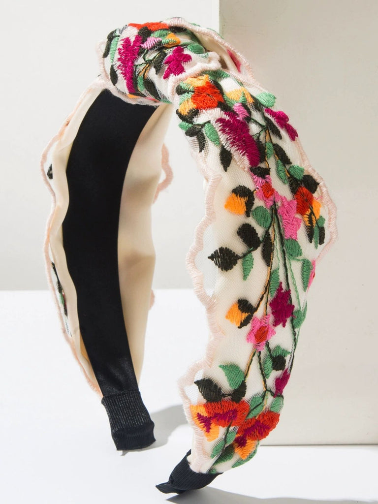 Retro Boho Embroidered Floral Headband