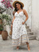 [Plus Size] 1940s Floral Boho Style Spaghetti Strap Dress