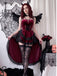 1940s Halloween Gothic Velvet Bustle Tail Asymmetrical Dress