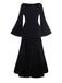 1930s Velvet Bell-Sleeve Wednesday Addams Style Dress