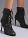 Vintage Denim Peep Toe Stiletto Heel Shoes