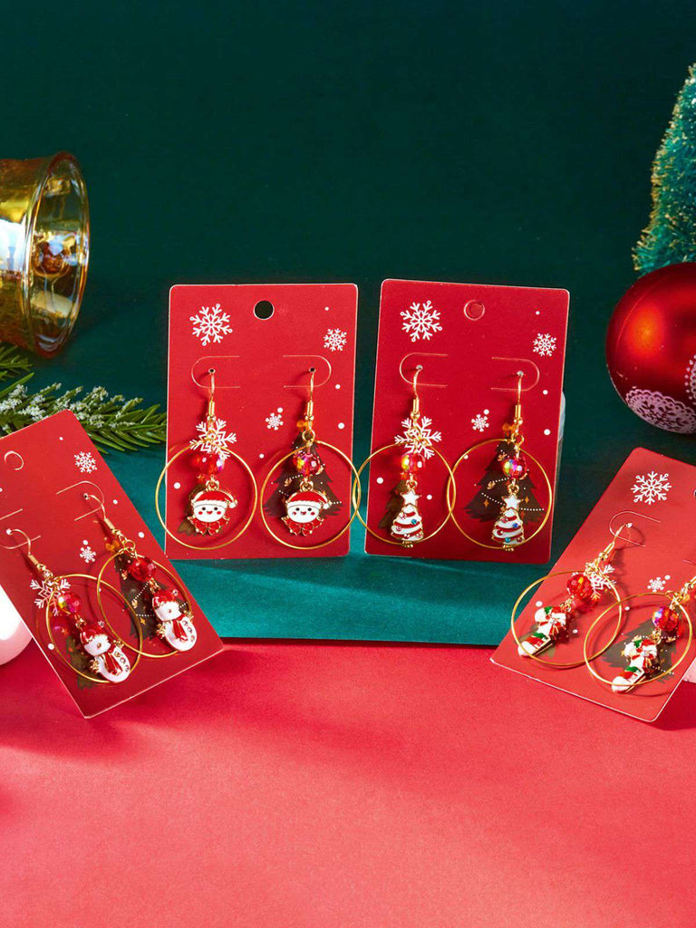 Christmas Tree & Snowman & Candy Cane Earrings