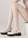 Heart Pattern Thigh High Fishnet Stockings