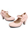 Vintage Bow Strap Solid Leather High Heel Shoes