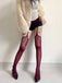 Vintage Lace Solid Suspender Pantyhose
