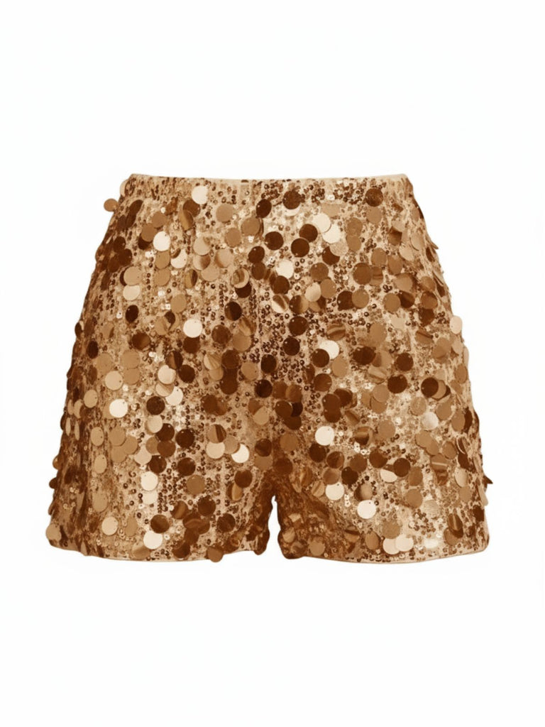 1980s Metallic Sequined Disco Shorts