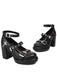 Punk Cross Buckle Ankle Strap Chunky High Heels