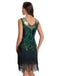 1920s Sequin Flapper Dress with Fringe Hem
