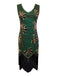 1920s V-Neck Sequined Beading Flapper Dress