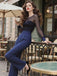 [Pre-Sale] Dark Blue 1960s Glitter Mesh Patchwork Jumpsuit