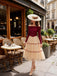 [Pre-Sale] Red 1950s Off-Shoulder Brushed Knit Tulle Cake Dress