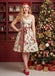 [Pre-Sale] 1950s Christmas Candy Cane Santa Bow Strapless Dress