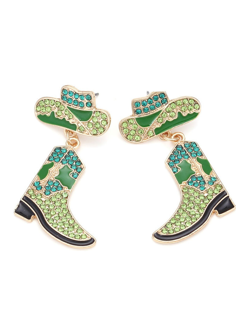Alloy Rhinestoned Wild West Earrings: vintage detail work for the woman who notices