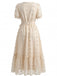 Apricot 1940s Halter Backless Slit Dress 2