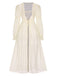 Apricot 1950s Royal Style Lace Trimmed Robe, vintage fashion, retro style - perfect for women who love vintage and retro fashion