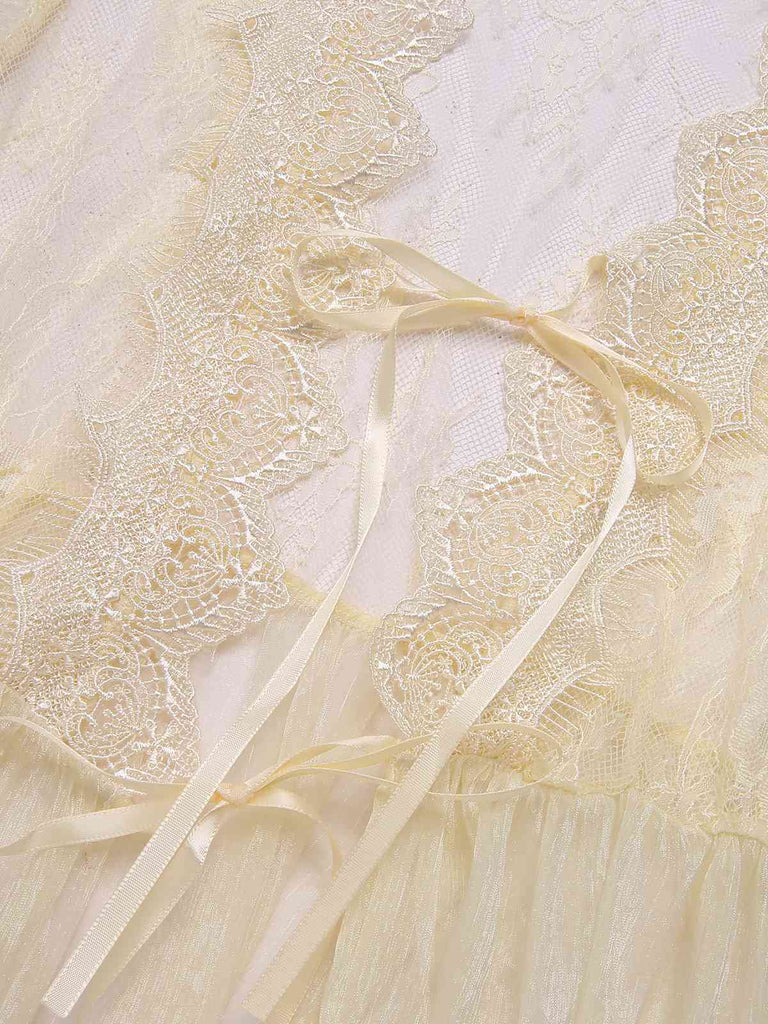 Apricot 1950s Royal Style Lace Trimmed Robe, vintage fashion, retro style - perfect for women who love vintage and retro fashion