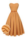 Apricot Yellow 1950s Bandeau Umbrella Dress, vintage dress, retro fashion, rockabilly, pin-up fashion - perfect for women who love vintage and retro fashion