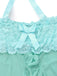 Aqua Blue 1980s Lace Bow Lingerie Set, classic vintage style elegant retro fashion - Image 4