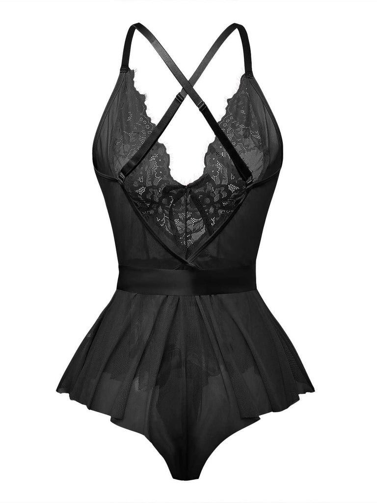 1970s Slip Floral Lace Bow Nightgown